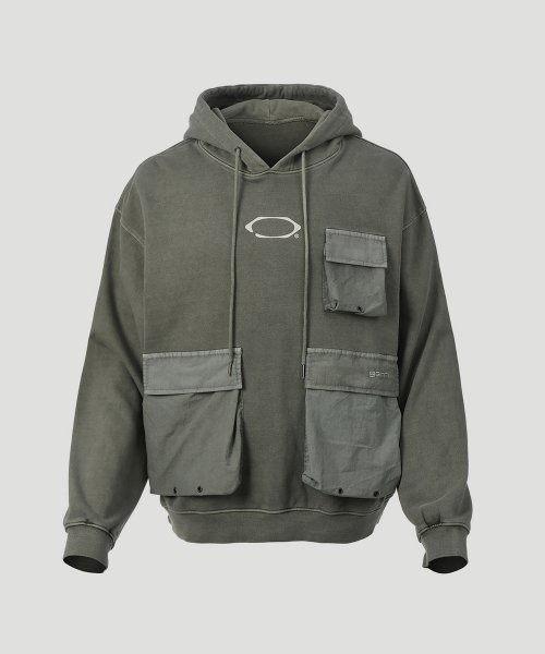 가릭스 Solid pocket pigment hoodie (Khaki)