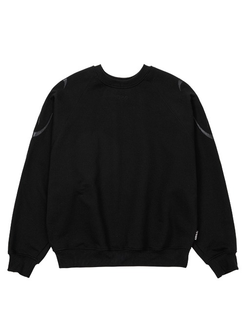 아조바이아조 Tribal AJO Leather Applique Sweatshirt [BLACK]
