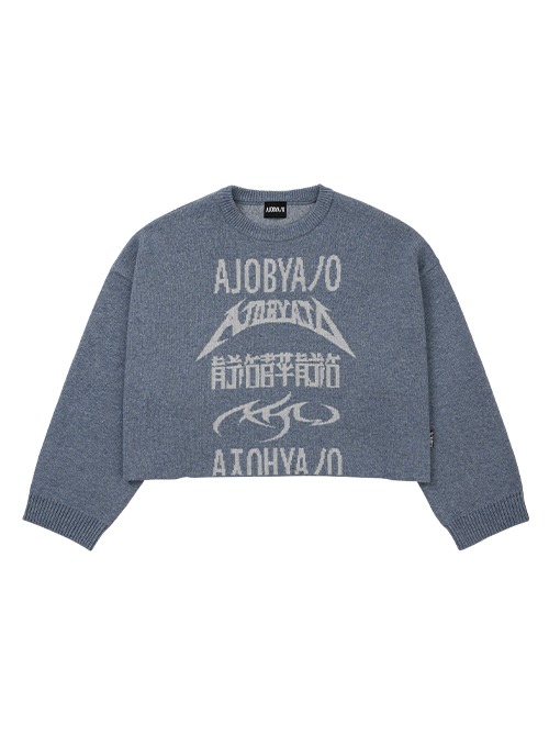 아조바이아조 Total Logo Cropped Sweater [SKY BLUE]