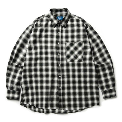 아노트 옴브레 체크 셔츠 블랙 Ombre Check Shirt (Black)