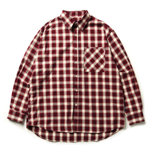 아노트 옴브레 체크 셔츠 버건디 Ombre Check Shirt (Burgundy)