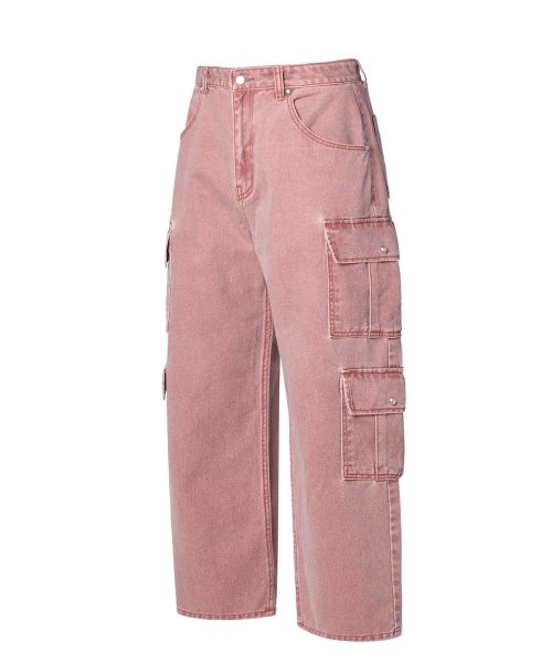 가터갤러리 가터 피그먼트 카고 데님 팬츠 GOTTER PIGMENT CARGO DENIM PANTS (Pink)