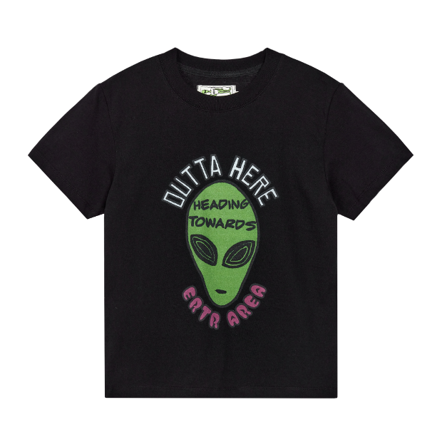 이알티알 Alien Head 1/2 T-Shirt Small Fit (Black)