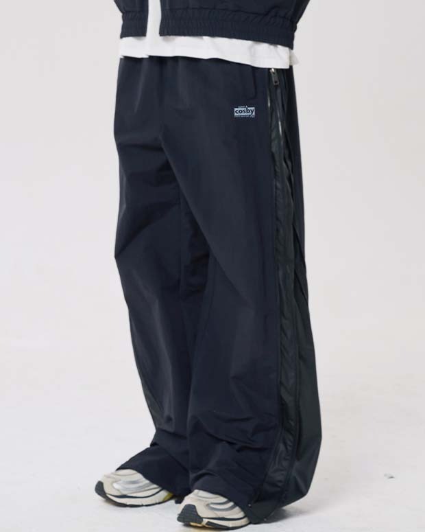 제리코스비 Articulated Side Zipped Nylon Pants - BLACK