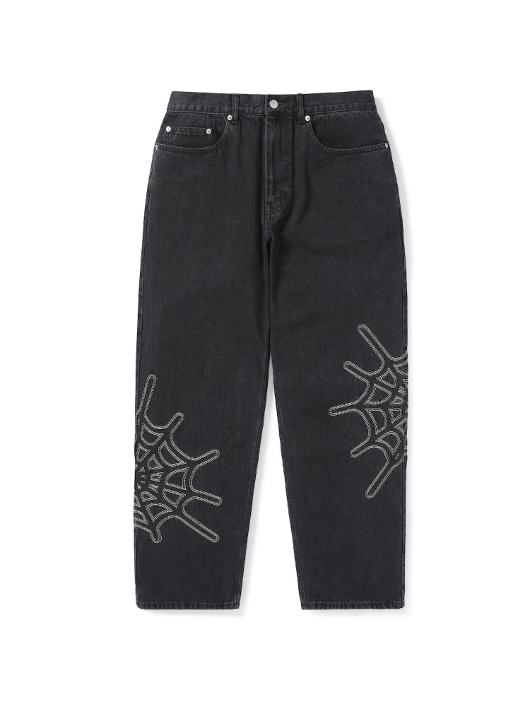 디스이즈네버댓 웹 엠브로이더리 진 Web Embroidery Jeans (Black)