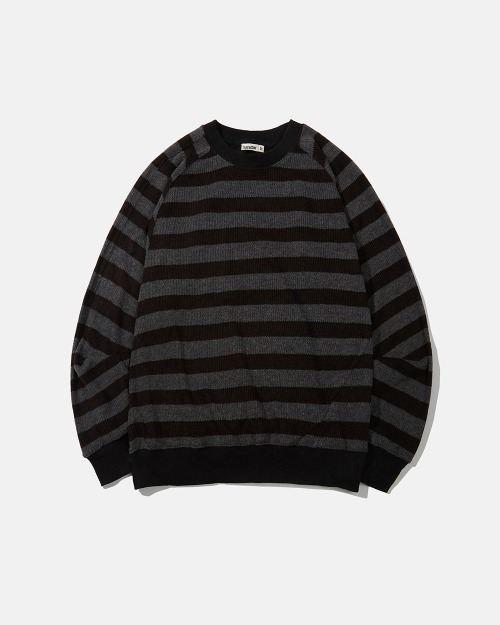 카락터 Mingle striped knit / Black charcoal