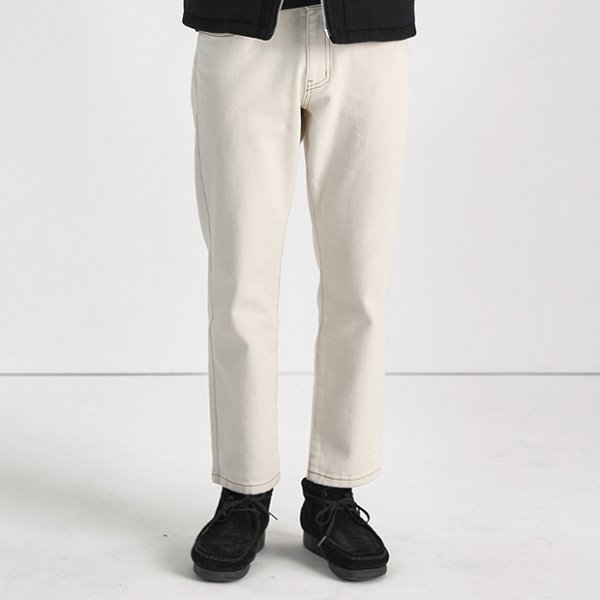 SSRLtapered crop jeans / ivory