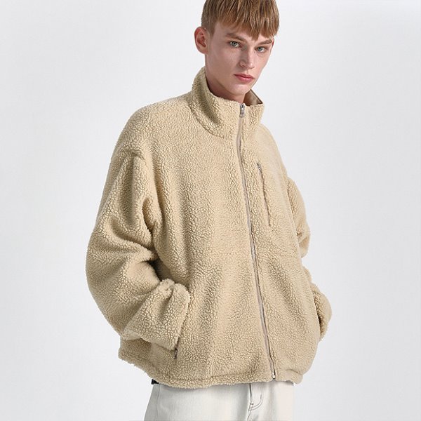SSRLoversize boa fleece jacket / beige