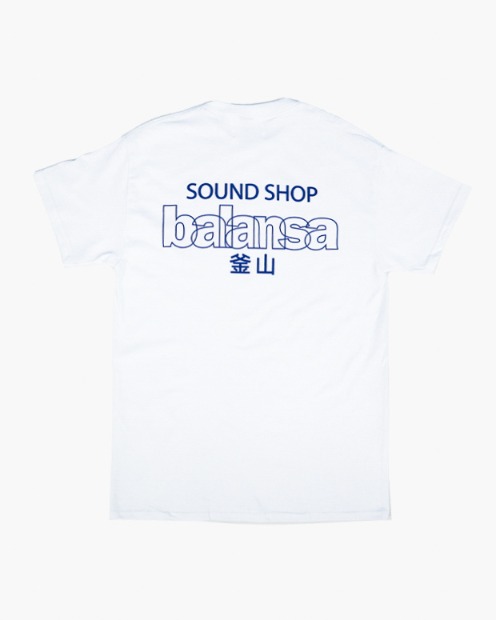 발란사 사운드샵 발란사 반팔티 BALANSA Logo Tee (White/Blue)