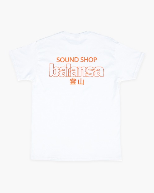 발란사 사운드샵 발란사 반팔티 BALANSA Logo Tee (White/Orange)
