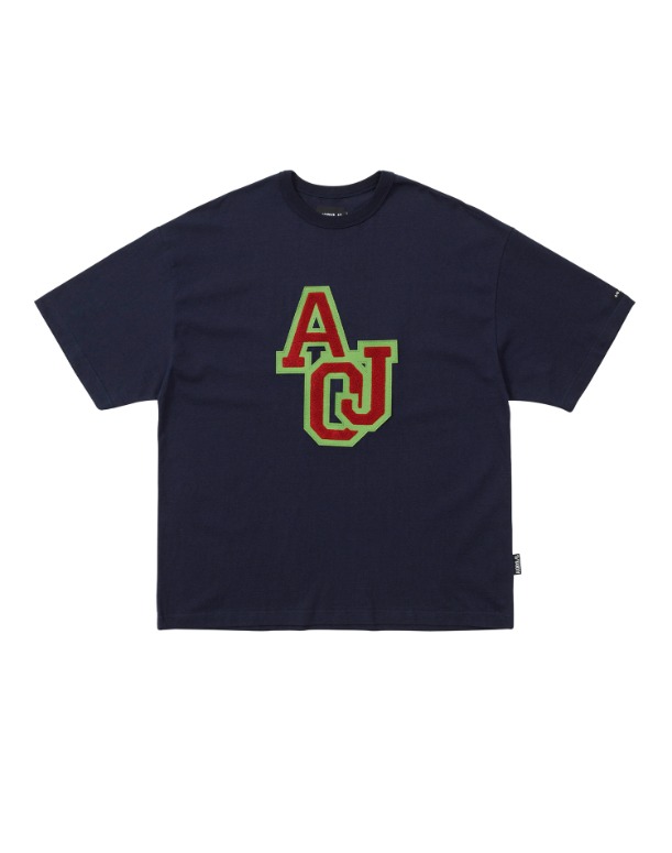 아조바이아조 Boucle Embroidered T-Shirt (Navy)