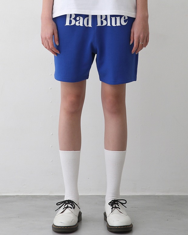 배드블루 Logo Sweat Shorts Blue