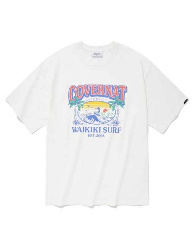커버낫 와이키키 서프 티셔츠 화이트