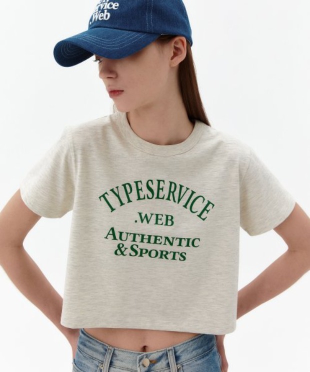 타입서비스 아치로고 크롭티 Arch Logo Crop T-Shirt (Oatmeal)