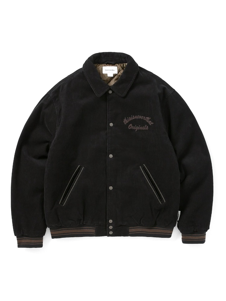 디스이즈네버댓 오리지널 코듀로이 바시티 자켓 Originals Corduroy Varsity Jacket (Black)