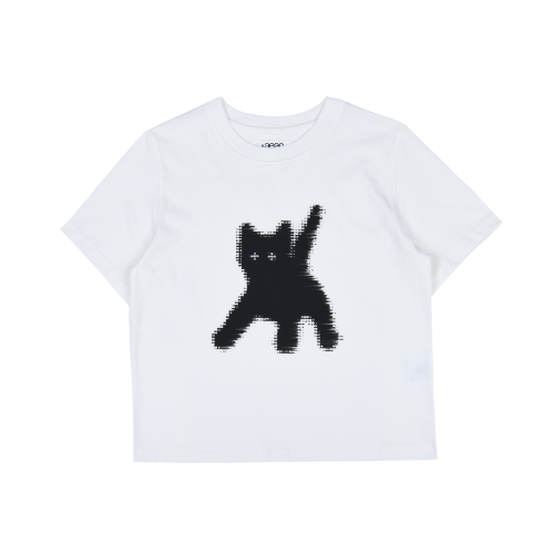 에이이에이이 플래쉬드 켓츠 아이 크롭 티셔츠 Flashed Cats Eye Crop T-Shirts (White)