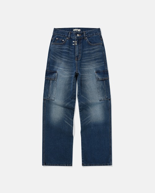 카락터 Miner cargo denim pants / Vintage blue