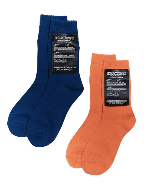 소셜백신프로젝트 Fake carelabel socks (Orange&amp;Blue)