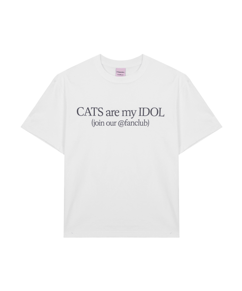 잇자바이브 CATS ARE MY IDOL T-SHIRT (White)