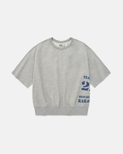 카락터 Vintage sweat half T-shirts / Melange gray