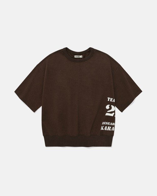 카락터 Vintage sweat half T-shirts / Brown