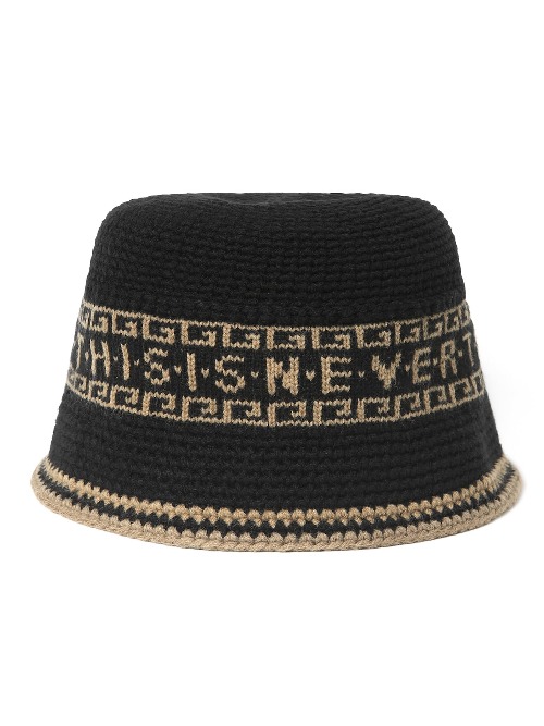 디스이즈네버댓 크로셰 버킷햇 Crochet Bucket Hat (Black)