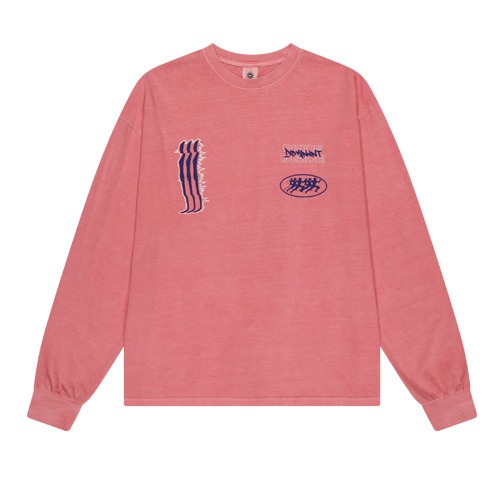 도미넌트 [16s Cotton]RP Pigment Washing Long Sleeve_Blossom Pink