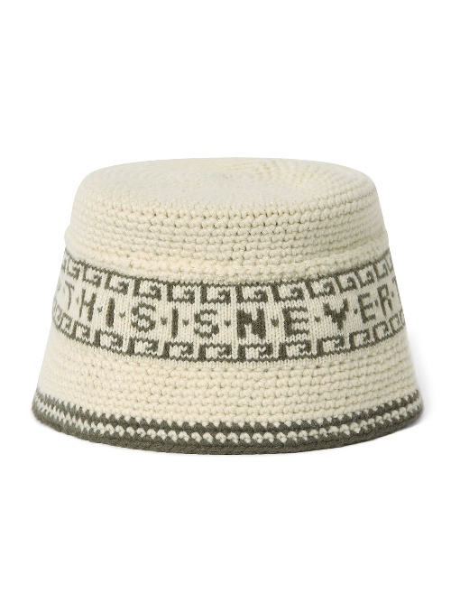 디스이즈네버댓 크로셰 버킷햇 Crochet Bucket Hat (Beige)