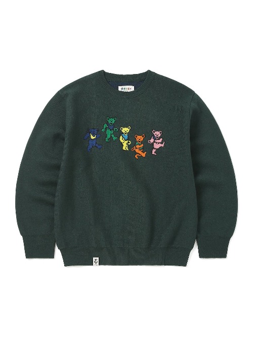 디스이즈네버댓 GD 댄싱 베어 니트 스웨터 GD Dancing Bears Knit Sweater (Dark Green)