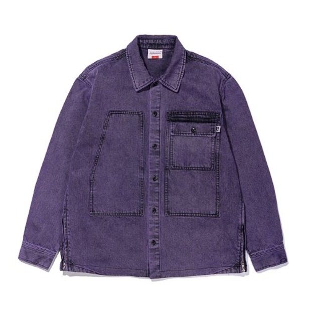 엑스트라오디너리 아시드 워시드 포켓 셔츠 ACID WASHED POCKET SHIRT (Purple)