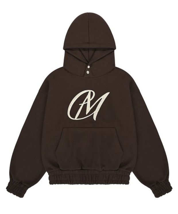마이딥블루메모리즈 MM Logo Embroidery Hoodie in brown (Brown)