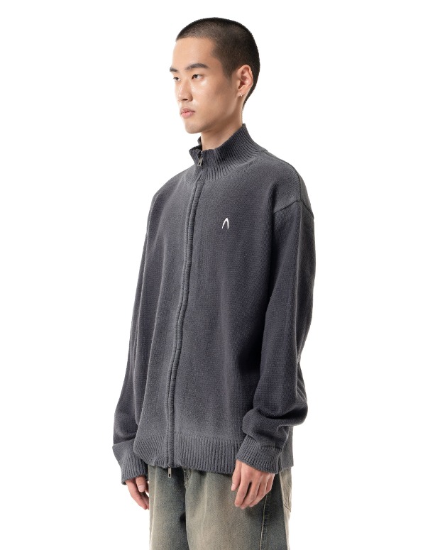 아캄 Gradient Zip-Up Sweater (Gray)