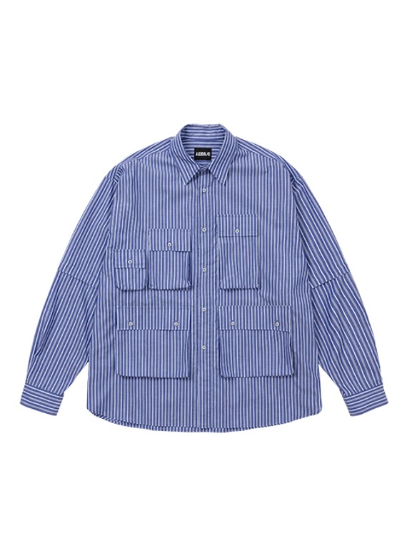 아조바이아조 Fisherman Stripe Shirt [BLUE]