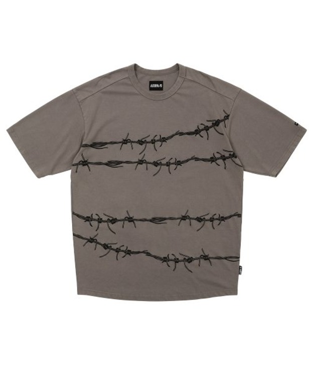 아조바이아조 Barbed Wire T-Shirt [BEIGE]