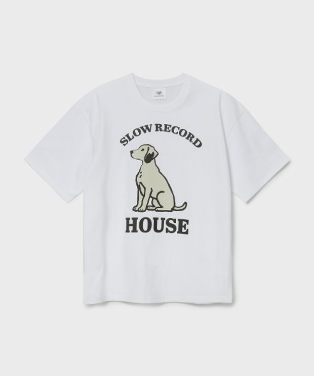슬로우 레코드 하우스 하우스 도그 반팔 티셔츠 (White)