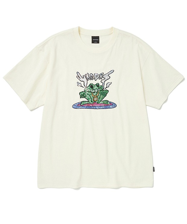 위캔더스 프로그 스팽글 티셔츠 FROG SPANGLE T-SHIRT (Ivory)