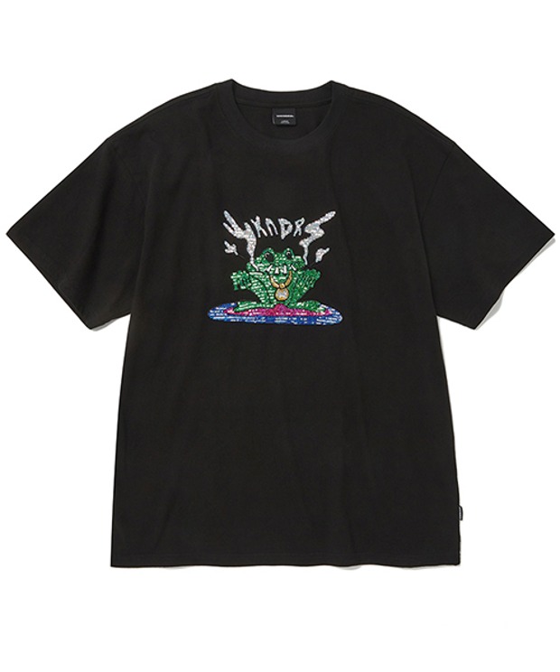 위캔더스 프로그 스팽글 티셔츠 FROG SPANGLE T-SHIRT (Black)