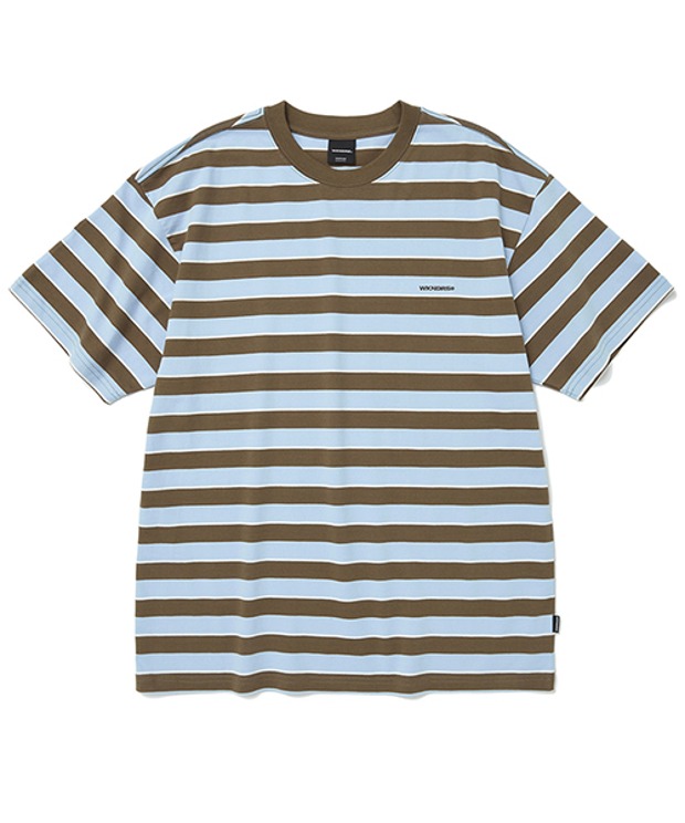위캔더스 스트라이프 로고 티셔츠 STRIPED LOGO T-SHIRT (Blue)