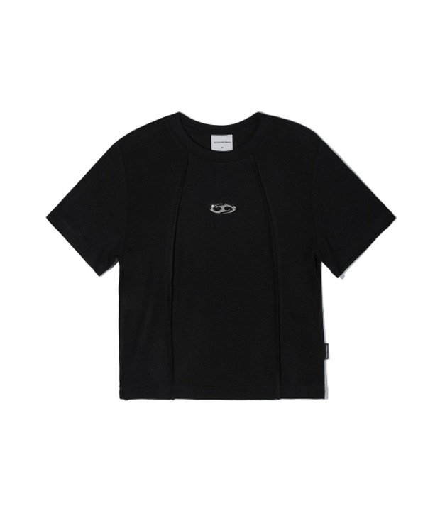 가터갤러리 심볼 엣지 컷 크롭 티셔츠 SYMBOL EDGE-CUT CROP T-SHIRTS (Black)