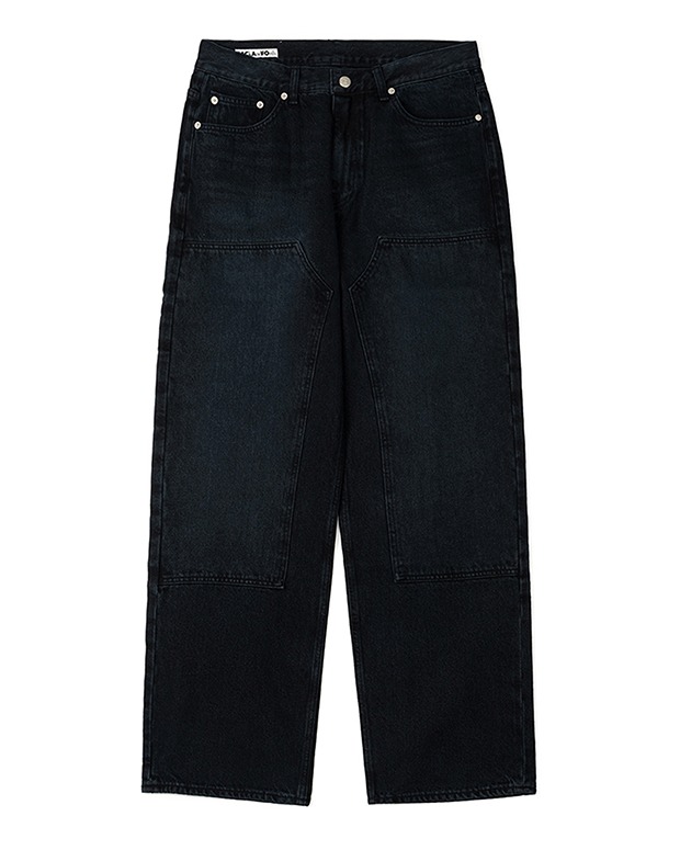 백엔포스 Double knee jeans (Fade blue)