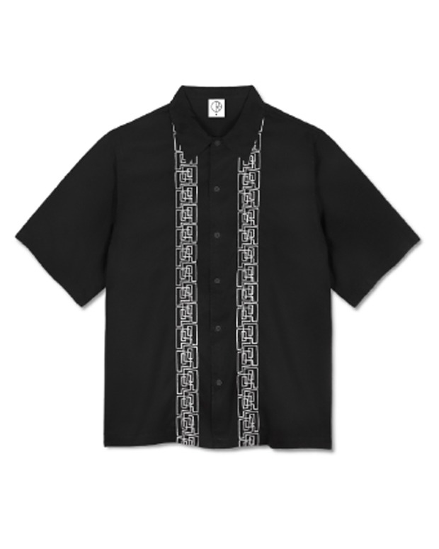 폴라 스케이트 더블 P 보울링 셔츠 Double P Bowling Shirt (Black/White)