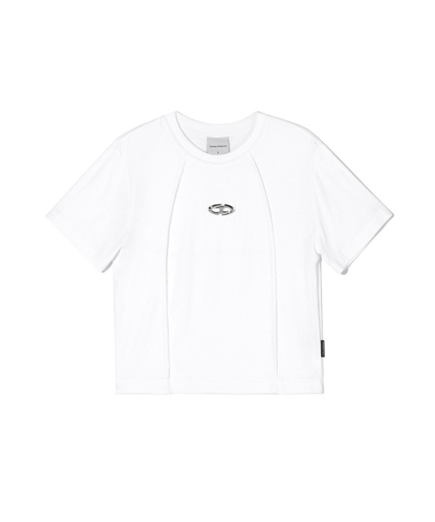 가터갤러리 심볼 엣지 컷 크롭 티셔츠 SYMBOL EDGE-CUT CROP T-SHIRTS (White)