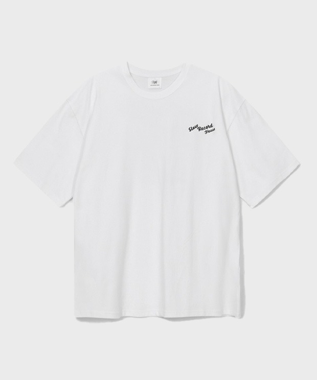 슬로우 레코드 하우스 비치 도그 반팔 티셔츠 (White)