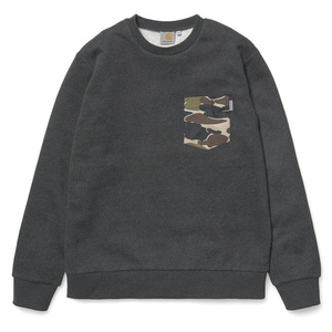Eaton Pocket Sweatshirt Black Heather / Camo Isle