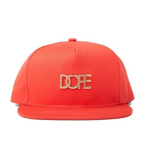도프 DOPE Gold Metal Logo Snapback Dope Red